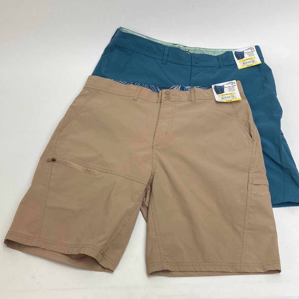 Reel Life Fishing Riptide Stretch Fabric Shorts Size Medium 2 Pair New NWT